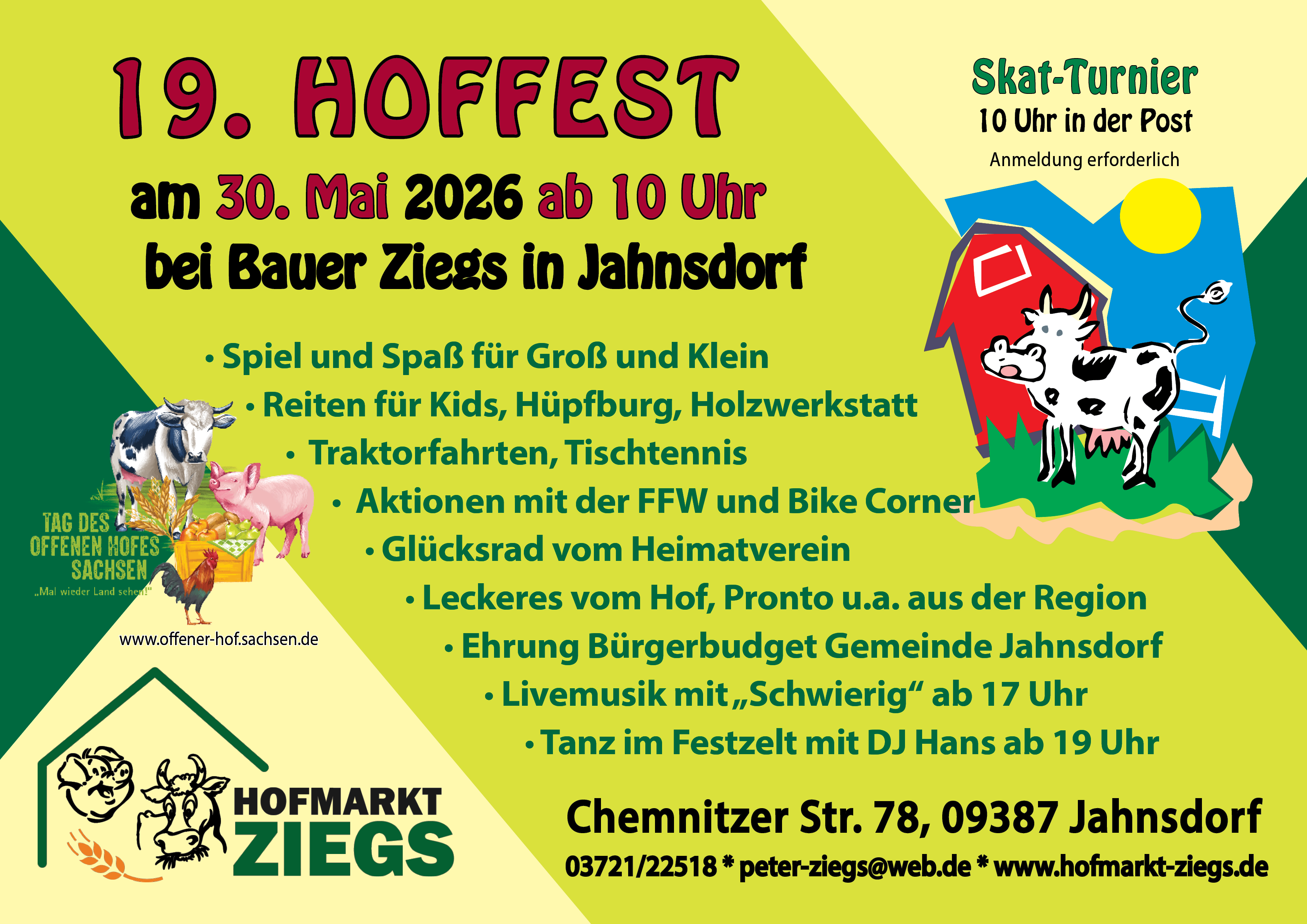 Flyer Hoffest 2026 Hofmarkt Ziegs
